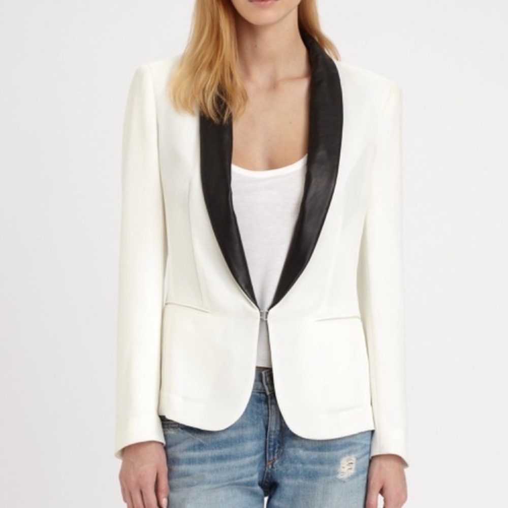 Rag and Bone. White Tuxedo Blazer.